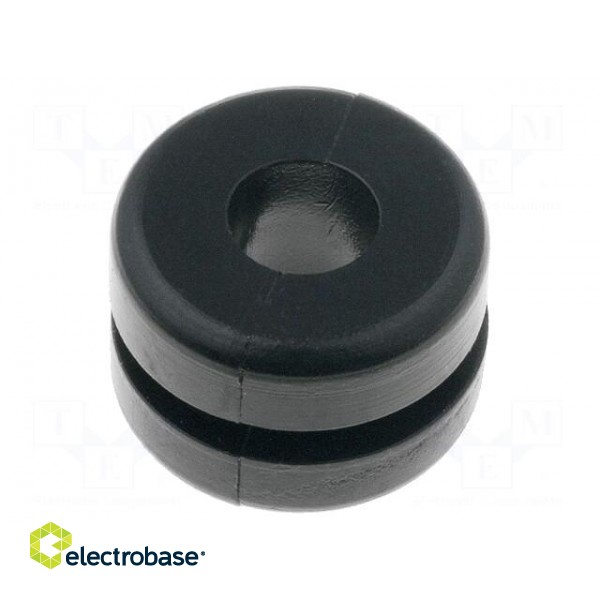 Grommet | Ømount.hole: 9mm | Øhole: 6mm | PVC | black | -30÷60°C | UL94V-2