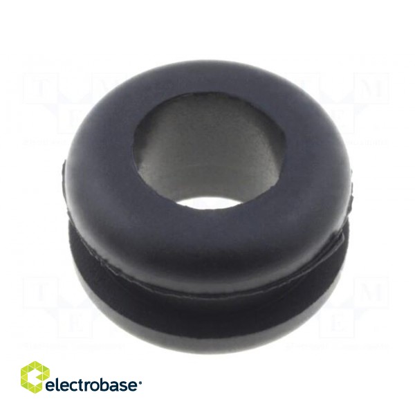 Grommet | Ømount.hole: 9mm | Øhole: 6mm | rubber | black