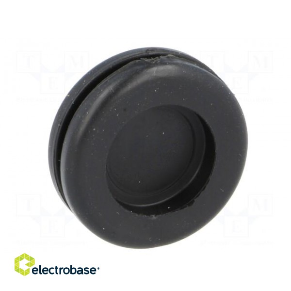 Grommet | with bulkhead | Ømount.hole: 19mm | Øhole: 16mm | PVC | black paveikslėlis 5