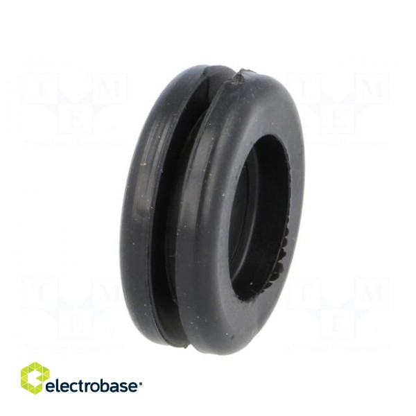 Grommet | with bulkhead | Ømount.hole: 19mm | Øhole: 16mm | PVC | black image 4