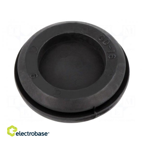 Grommet | with bulkhead | Ømount.hole: 19.5mm | Øhole: 11mm | black