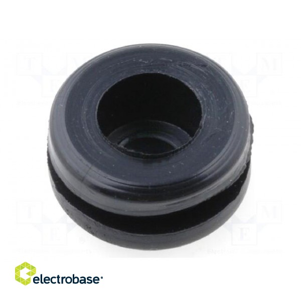 Grommet | with bulkhead | Ømount.hole: 9.9mm | Øhole: 6.4mm | PVC