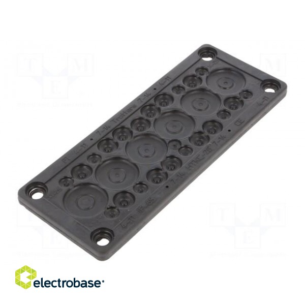 Multigate grommet | elastomer thermoplastic TPE | black | IP65 paveikslėlis 1