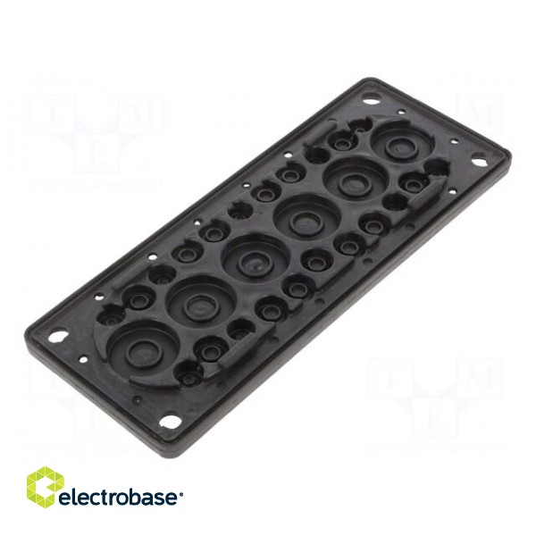 Multigate grommet | elastomer thermoplastic TPE | black | IP65 paveikslėlis 2