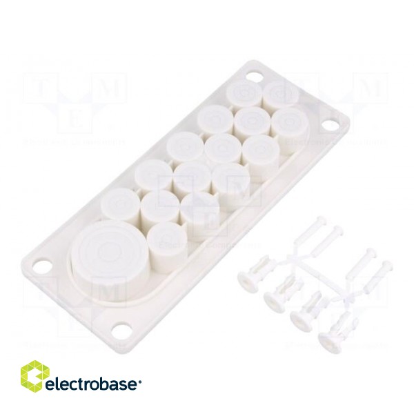 Multigate grommet | elastomer thermoplastic TPE | white | IP30 image 1