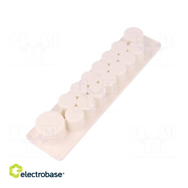 Multigate grommet | elastomer thermoplastic TPE | white | IP30 | HTP image 1