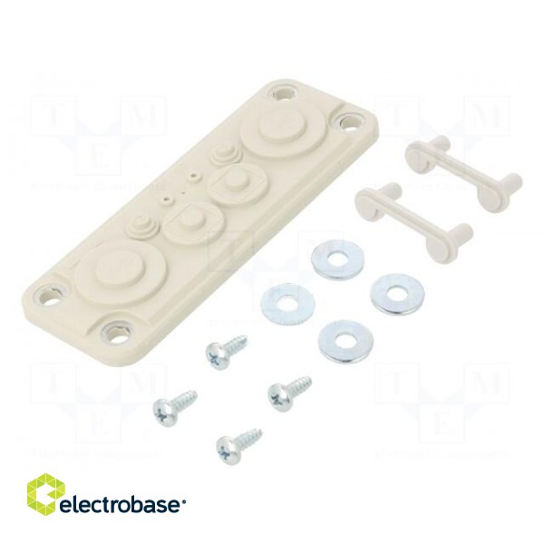 Multigate grommet | elastomer thermoplastic TPE | grey | -40÷120°C paveikslėlis 1