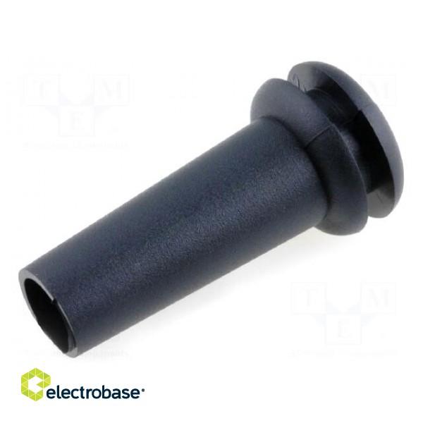 Strain relief | Ømount.hole: 9.5mm | Øhole: 6.4mm | PVC | black | L: 23mm