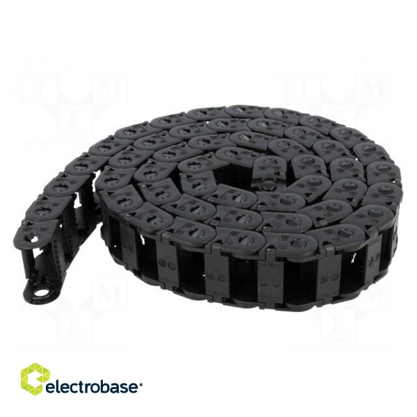 Cable chain | E2.10 | Bend.rad: 18mm | L: 1000mm | Int.height: 10.1mm