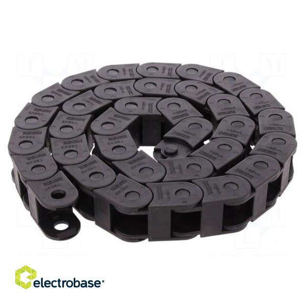 Cable chain | LIGHT | Bend.rad: 100mm | L: 986mm | non-openable frames