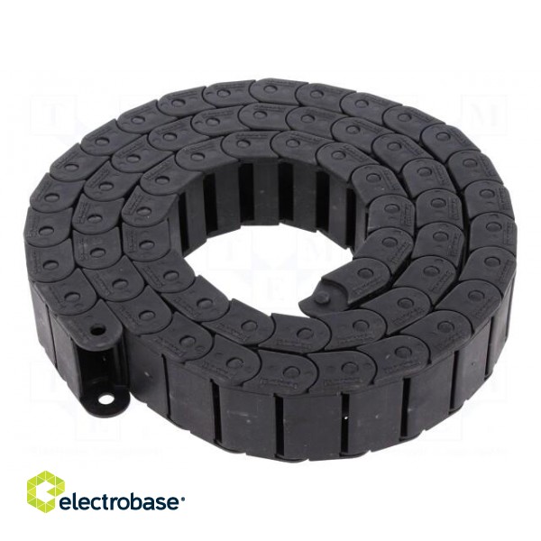 Cable chain | Series: Light | Bend.rad: 40mm | L: 1003mm | Colour: black