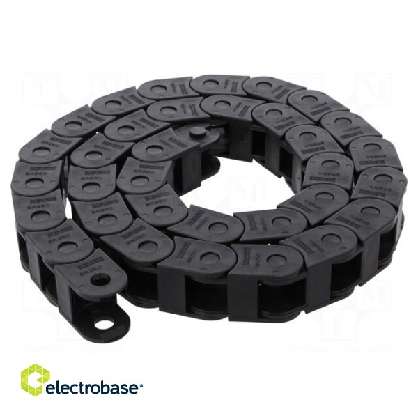 Cable chain | Series: Light | Bend.rad: 45mm | L: 986mm | Colour: black