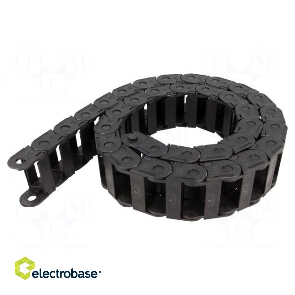 Cable chain | Series: Light | Bend.rad: 60mm | L: 986mm | Colour: black