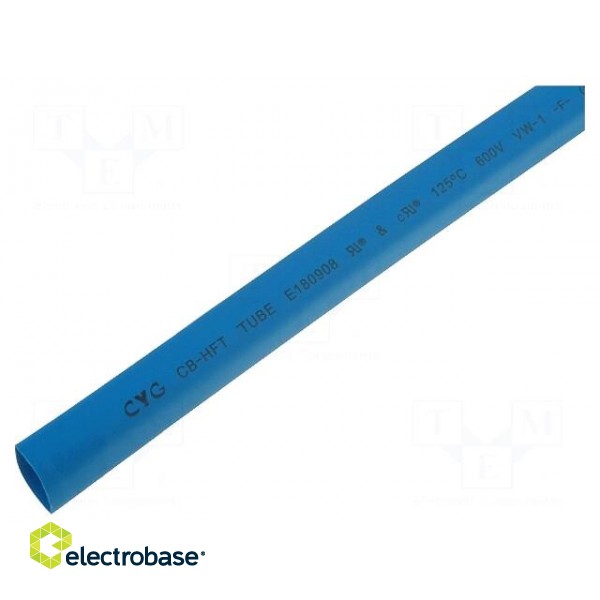 Heat shrink sleeve | glueless | 2: 1 | 12.7mm | L: 1m | blue | polyolefine