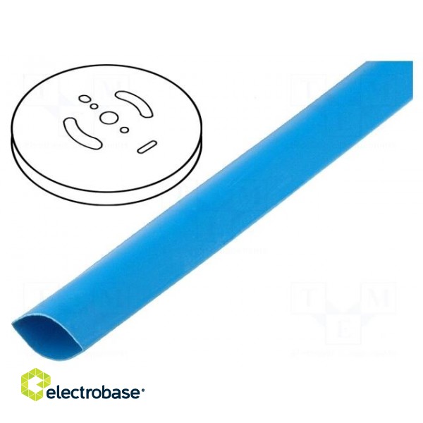 Heat shrink sleeve | glueless | 2: 1 | 12.7mm | blue | polyolefine
