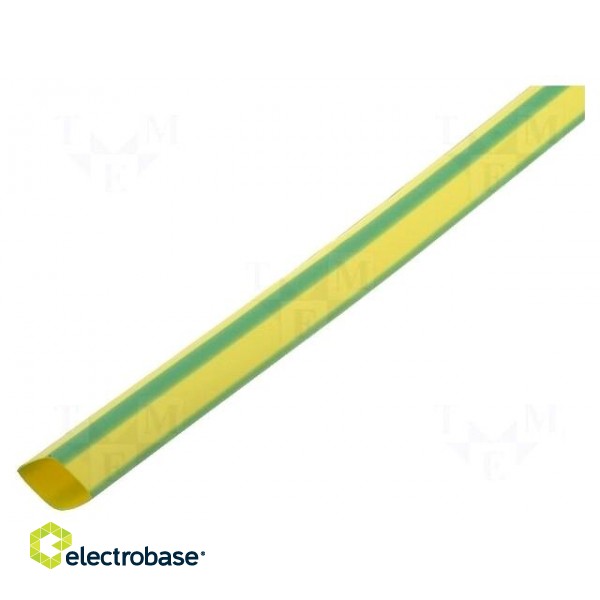 Heat shrink sleeve | glueless | 2: 1 | 6.4mm | L: 1m | yellow-green