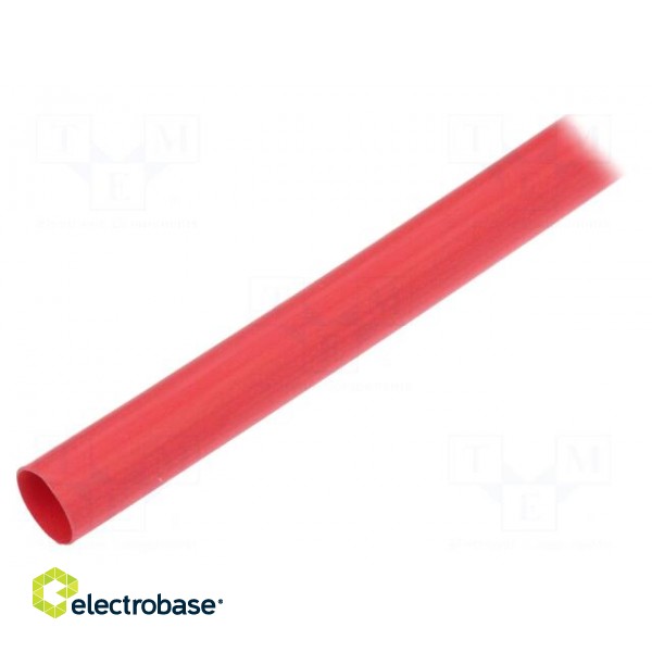 Heat shrink sleeve | glueless,flexible | 2: 1 | 6.4mm | L: 1.2m | red