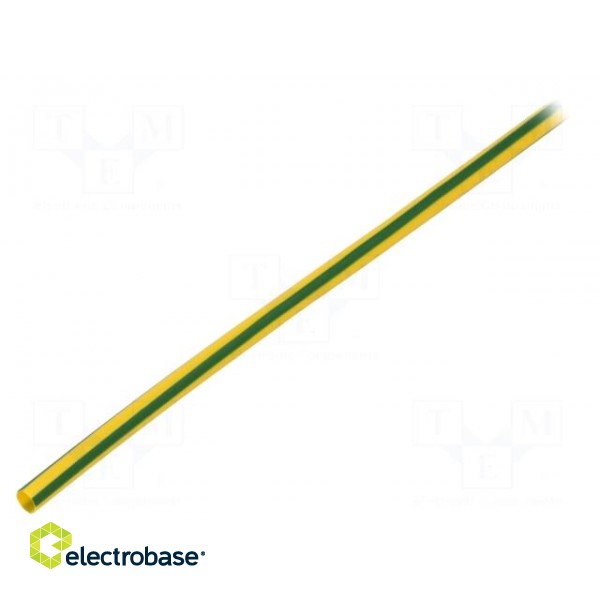 Heat shrink sleeve | thin walled | 3: 1 | 3mm | L: 1m | yellow-green