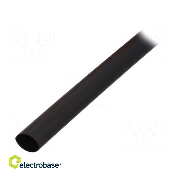 Heat shrink sleeve | thin walled,glued | 4: 1 | 12mm | L: 1m | black