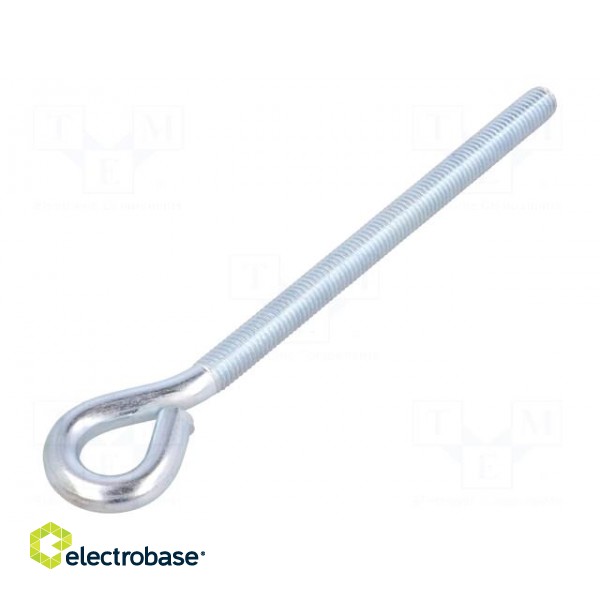 Hook | ring | steel | zinc | Thread len: 132mm | Overall len: 180mm