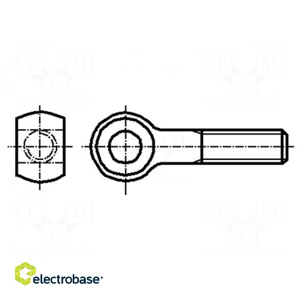 Lifting eye bolt | M16x80 | 2 | Head: eye | steel | zinc | DIN 444B | 16mm