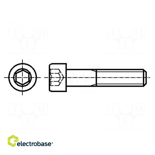 Screw | M12x45 | DIN: 912 | Head: cheese head | imbus | HEX 10mm