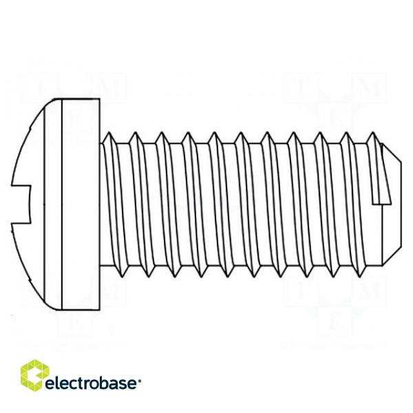 Screw | M2,5x6 | Head: cheese head | Phillips | polyamide