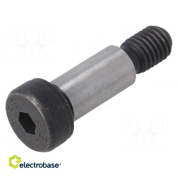 Shoulder screw | steel | M10 | 1.5 | Thread len: 16mm | hex key | HEX 6mm paveikslėlis 1