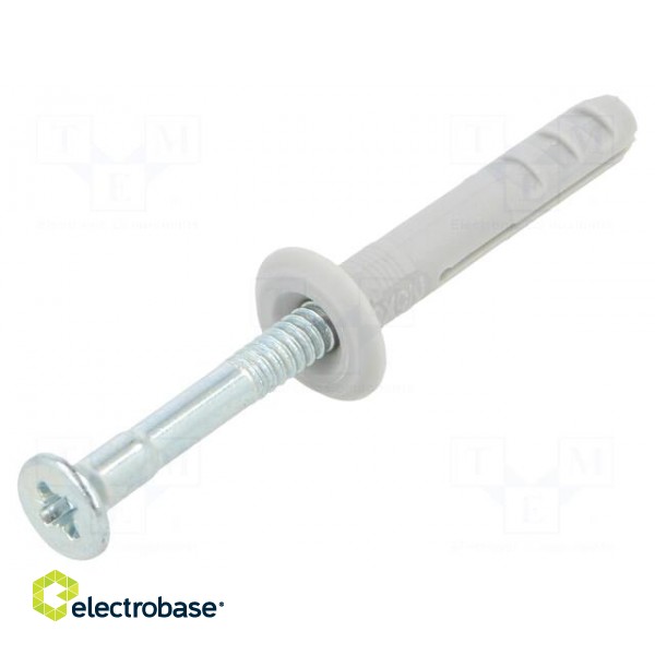 Plastic anchor | with screw | 5x30 | zinc-plated steel | N | 100pcs. image 1