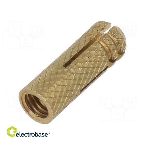 Plastic anchor | without screw | M5x20 | brass | 100pcs | 7mm image 1