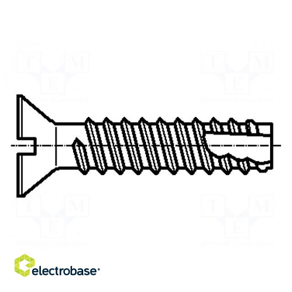 Screw | 2.9x6.5 | Head: countersunk | slotted | 0,8mm | hardened steel