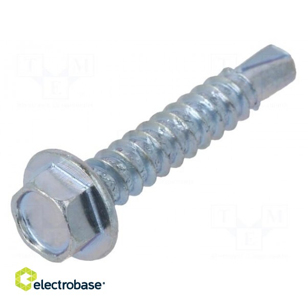 Screw | for metal | 3,9x22 | Head: hexagonal | hardened steel | zinc