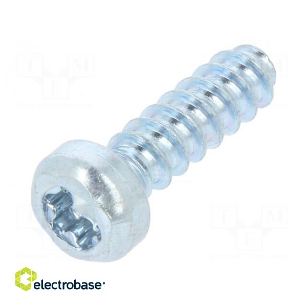 Screw | 3x10 | Head: cheese head | Torx® | steel | zinc | Size: TX10