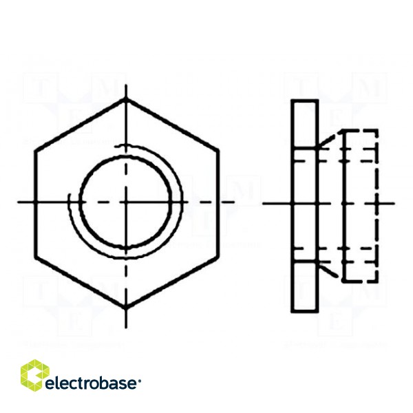 Nut | hexagonal | M3 | A1 stainless steel | 6.4mm | BN 642 | push-on