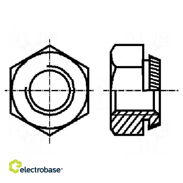 Nut | hexagonal | M10 | steel | Plating: zinc | H: 8mm | 15mm | BN: 201