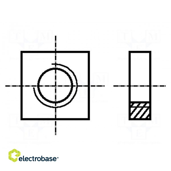 Nut | square | M10 | 1.5 | steel | Plating: zinc | H: 8mm | 17mm | BN 147