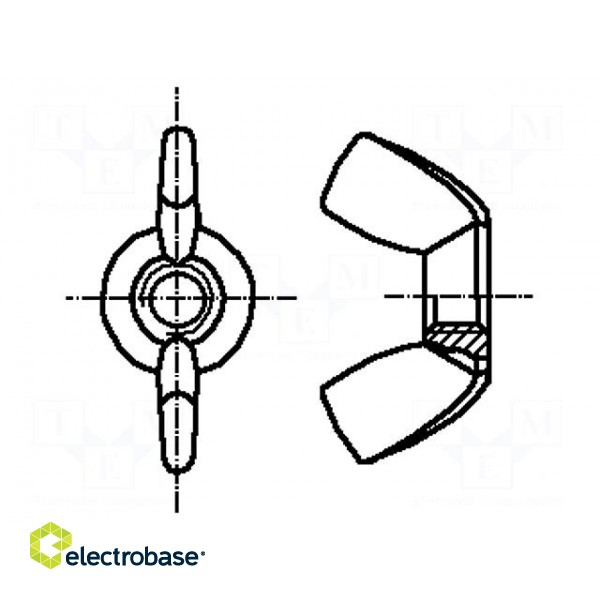 Nut | winged | M3 | 0.5 | A2 stainless steel | BN 644