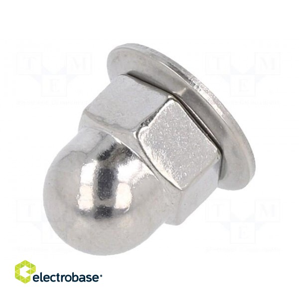 Nut | with flange | hexagonal | M6 | 1 | A2 stainless steel | 10mm | dome image 1