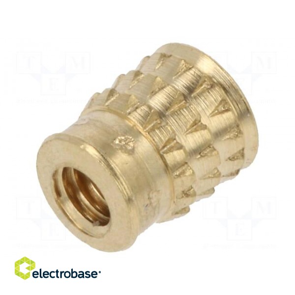 Threaded insert | brass | without coating | M2,5 | L: 5.2mm