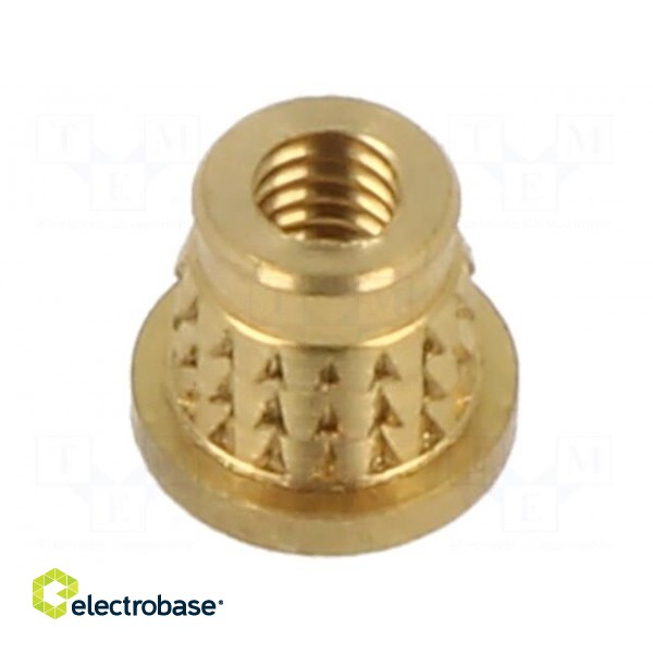 Threaded insert | brass | M2,5 | BN 37901 | L: 4.1mm | for plastic paveikslėlis 1