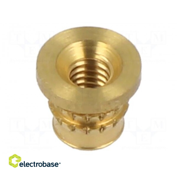 Threaded insert | brass | M2,5 | BN 37901 | L: 4.1mm | for plastic фото 2
