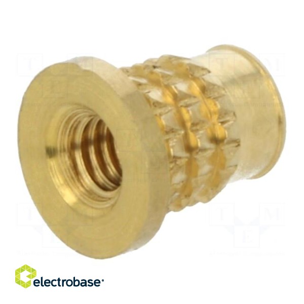 Threaded insert | brass | M2,5 | BN 37901 | L: 5.2mm | for plastic paveikslėlis 2