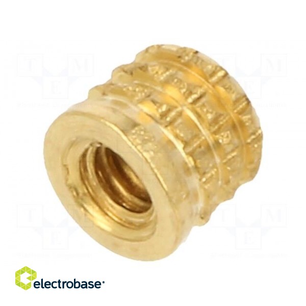 Threaded insert | brass | M2 | BN 37885 | L: 3.1mm | for plastic