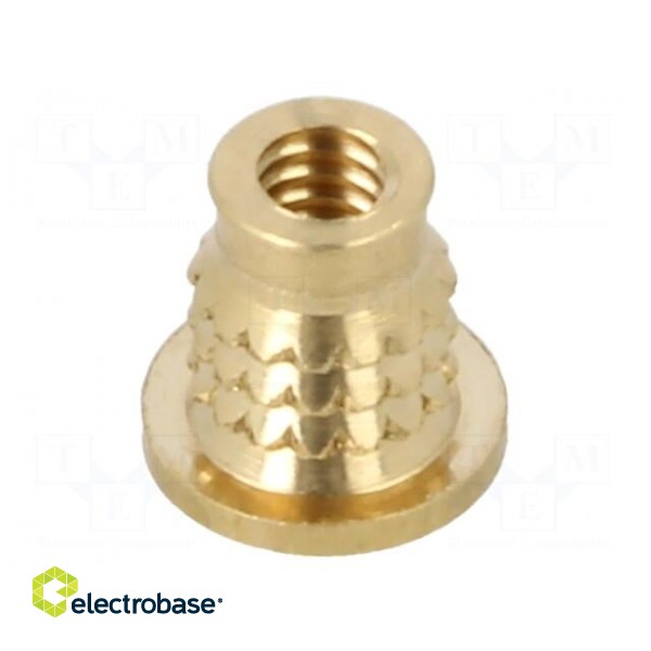 Threaded insert | brass | M2 | BN 37901 | L: 4.2mm | for plastic image 1