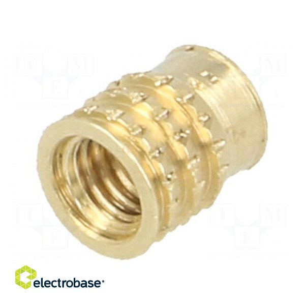 Threaded insert | brass | without coating | M3 | L: 5.2mm