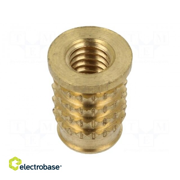 Threaded insert | brass | M4 | BN 37901 | L: 8.5mm | for plastic фото 2