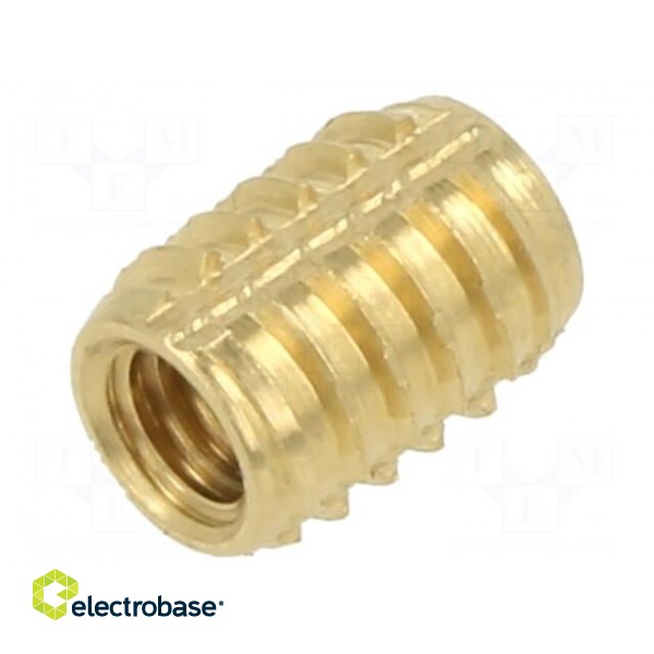 Threaded insert | brass | M4 | BN 37915 | L: 8.4mm | for plastic
