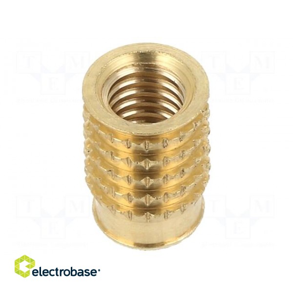Threaded insert | brass | M6 | BN 37885 | L: 12.3mm | for plastic paveikslėlis 1