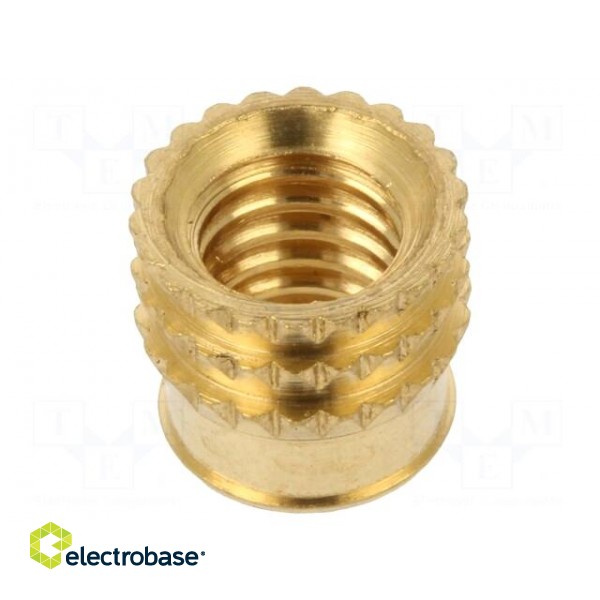 Threaded insert | brass | M6 | BN 37885 | L: 7.7mm | for plastic paveikslėlis 1