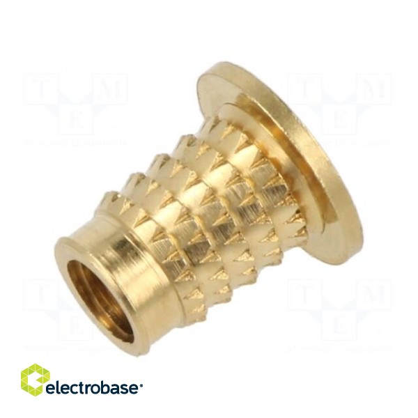 Threaded insert | brass | M6 | BN 37896 | L: 12.3mm | for plastic paveikslėlis 1